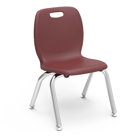 Virco N2 Series 12" Classroom Chair, Preschool - 1st Grade with Nylon Glides - Wine Seat N212